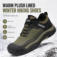 Özel Erkek Sıcak Peluş Astarlı Kışlık Yürüyüş Ayakkabıları Açık Hava Trekking Yürüyüş Ayakkabıları Dokulu Taban Bağcıklı Spor Ayakkabılar