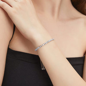 Pulsera de tenis ajustable brillante para novia, regalo de joyería de moda para mujer, pulsera clásica de circonita cúbica con diamantes 5A de 3 mm - Product Image 6