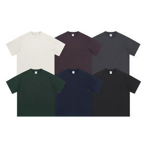 Camiseta básica de manga corta de 275 g/m², diseño de patchwork, logotipo personalizado, fabricación de camisetas, algodón puro, corte holgado, unisex. - Product Image 6