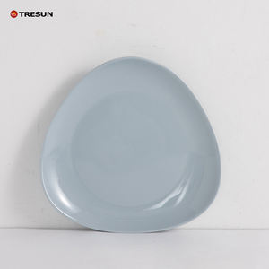 Fabricant de vaisselle en Chine, assiette à dîner en céramique personnalisée, couleur émaillée bleue, porcelaine nordique, ensemble de vaisselle irrégulière - Product Image 4
