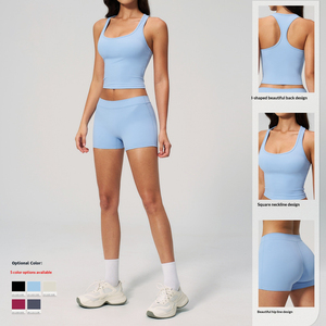 Conjuntos Deportivos SHINBENE para Mujer, 2 Piezas, Trajes de Yoga, Pantalones Cortos de Yoga de Cintura Media y Sujetador Deportivo, <span class=keywords><strong>Ropa</strong></span> de Gimnasio - Product Image 4