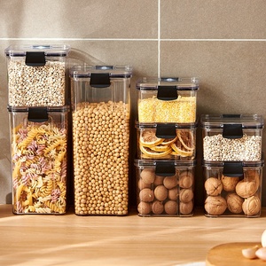 Stackable <strong>Clear</strong> Plastic Airtight Food Storage <strong>Containers</strong> with Sealed Lid for Kitchen Pantry Dry Food Storage Organization - Product Image 4