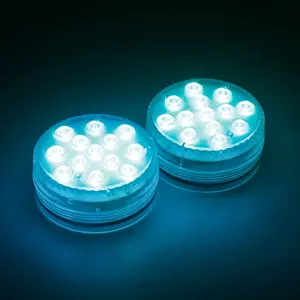 Ip68 lampu malam Led tahan air, lampu kolam renang magnetik 16 warna Rgb 13 Led, lampu malam untuk pesta Natal