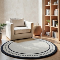Modern Abstract Pattern Round Shape Soft Durable Easy Clean Indoor Floor Rug Polypropylene Wilton Carpet for Living Room