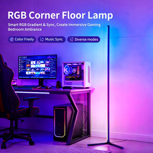 Lampe de sol d'angle intelligente LED RGB avec support, éclairage d'ambiance à changement de couleur étanche IP65 pour la décoration intérieure de la maison et de la chambre - Product Image 1