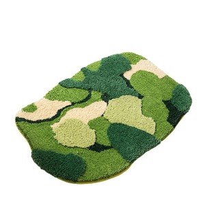 Tapis de bain floqué motif abstrait, forme originale, en fibre de polyester, antidérapant et absorbant, pour la maison, la salle de bain, la cuisine, les toilettes - Product Image 4