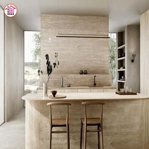 Dalle de <span class=keywords><strong>travertin</strong></span> beige naturel découpée sur mesure pour comptoir de cuisine, revêtement mural décoratif, rénovation de maison en Amérique du Nord - Product Image 3