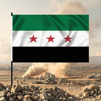 Bandera de Siria Antigua de Entrega Rápida, Bandera Negra, Blanca y Verde de la Revolución Siria de los Tres Estrellas, Bandera de la República Árabe Siria de la Libertad