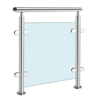 Main courantes et garde-corps d'escalier intérieurs en verre feuilleté trempé résistant à la rouille et à l'eau en acier inoxydable pour hôtels