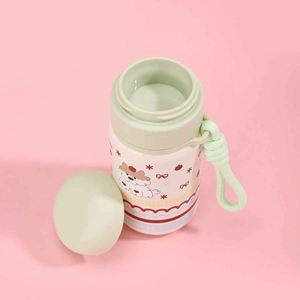 Cartoon Stainless Steel Vacuum <b>Flask</b> For Children With Rope Handle Red Pink Green White Color Options - Product Image 5
