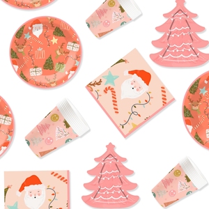 DAMAI New Creative Customized Christmas Tableware Set Include Paper Plate Cups and Napkins for Christmas Party Table Decoration - Product Image 3