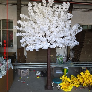 Silk White Artificial Cherry Blossom Tree for Wedding Christmas-Elegant White <b>Flower</b> Artistic Decorative Artificial Trees - Product Image 3