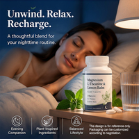 Comprimés OEM de Magnésium, L-Théanine et Mélisse |   Formule 3-en-1 pour le soutien de la tranquillité et de la relaxation |   Marque privée