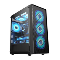 Hot Selling Gamer Desk PC Case ATX Computer Case Tempered Glass Supports Back Plugged Motherboards Gaming Computer Cases Towers