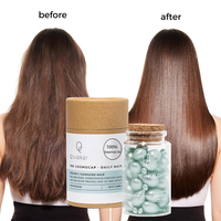 Qquaker personnalisé naturel gel doux soin des cheveux huile de croissance sérum supplément vitaminique traitement des cheveux capsules capillaires