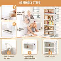 Armoire de rangement pliable grande capacité en plastique PP épaissi pour vêtements, literie et articles divers