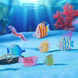 ตุ๊กตาปลาเรซิ่นขนาดเล็กเรืองแสงในที่มืด ของตกแต่งสวน ตู้ปลา บ้านตุ๊กตา งานฝีมือ ของประดับตกแต่ง - Product Image 3