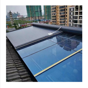 Auvent rétractable en alliage d'aluminium avec revêtement PC, pare-soleil pour patio, design moderne, installation par télécommande - Product Image 1