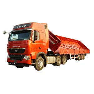 Ali baba manufacturer wholesale 3 axles side tipper dump semi trailer truck