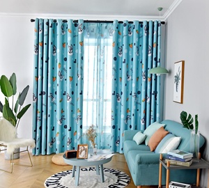 Fournisseur de rideaux en Chine, prix bas, rideaux pour enfants personnalisés, imprimés de dessins animés mignons, jaunes, avec des lapins - Product Image 5