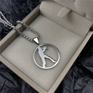 สร้อยคอสแตนเลสพร้อมจี้,สร้อยคอโลโก้โจมตีรอบโลกเกมอนิเมะ CS โลโก้เสน่ห์ - Product Image 3