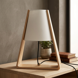 Lampe de table LED en bois massif blanc chaud, abat-jour cylindrique moderne, chauffe-bougie d'aromathérapie, lampe de bureau, ensemble cadeau pour salon - Product Image 2