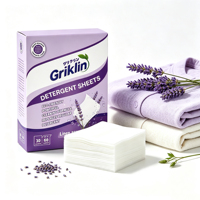 Feuilles de lessive biodégradables personnalisées parfum Lin, feuilles de détergent écologiques, feuilles attrape-couleur OEM pour lessive en vrac