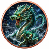 Pièce de monnaie en cuivre pur 999 de 5 oz, série Dragon, couleur haute définition, effet UV 3D, édition collector