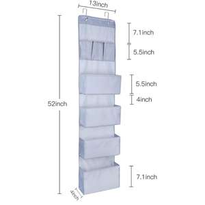 Organisateur de porte suspendu écologique à 7 poches avec sacs de rangement muraux pour l'organisation du salon - Product Image 5