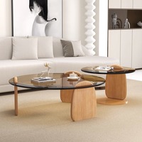 Table basse minimaliste italienne en verre trempé Style nordique pour petite maison appartement salon ensemble de meubles célébrité en ligne
