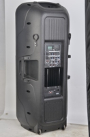 RQSONIC PMQ215BDMXQ-BT-U2-300W Enceinte active à double haut-parleur de 15 pouces 3 voies en plastique avec 2 microphones sans fil