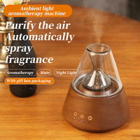 Diffuseur d'arômes portable rechargeable par USB Aroma360 en bois véritable à ultrasons - Modèle de table, 1 an de garantie, sans eau, faible bruit, pour la maison