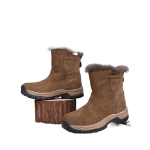 Bottes de neige en laine pour hommes, en cuir épais, antidérapantes, chaudes, résistantes au froid, bottes Martin, chaussures en coton du nord-est - Product Image 2