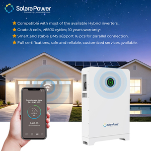 แบตเตอรี่ลิเธียม Solara Power 14.34KWH แบบติดตั้งบนพื้น IP65 แบตเตอรี่ลิเธียม 51.2v 280ah 48v lifepo4 สำหรับระบบโซลาร์เซลล์ - Product Image 2