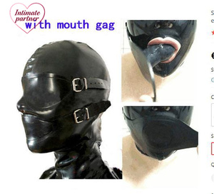 Intimate Partner Plus Size Inflatable Latex Zentai/Catsuit with <strong>Hood</strong> Eye Mask &amp; Mouthpiece for Men's Horror Use - Product Image 1