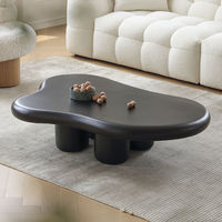 Table basse moderne Cloud, style nordique irrégulier, table centrale noire mate pour salon, mobilier design minimaliste