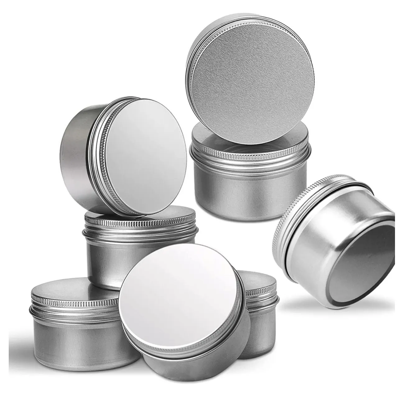 mini Cosmetic Tin Containers aluminum pot for candle solid perfume lip balm beard cream