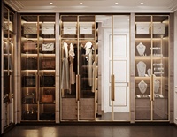 Armoire moderne personnalisable avec éclairage LED, dressing modulaire verrouillable pour chambre, salon, salle à manger et organisation de la salle de sport