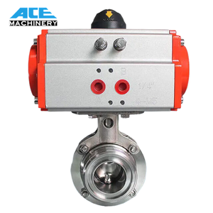 Ace Giá Tốt Cấp Thực Phẩm 1 Inch Của Nhãn Hiệu Thép Không Gỉ Đĩa Vệ Sinh Van Bướm Với Khí Nén Thiết Bị Truyền Động - Product Image 3