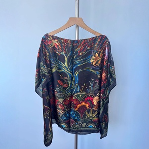 Écharpe en satin de polyester PROMISTAR, longue, rayée, imprimée, pour l'été, voyage, châle de protection solaire haut de gamme, à la mode, vente en gros pour femmes - Product Image 4