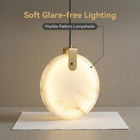 Lustre LED de luxe pour hall d'entrée et escalier, luminaires de plafond modernes en albâtre naturel, suspension longue à hauteur réglable pour plafonds hauts