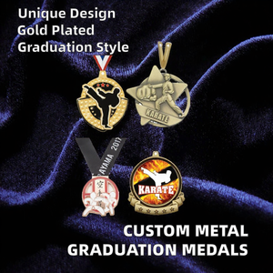 เหรียญรางวัลสำเร็จการศึกษาแบบกำหนดเองชุบทองคำ ผลิตด้วยเทคนิค UV Casting ลายเทวดาและสัตว์ต่างๆ - ผู้จัดจำหน่ายรางวัลสำเร็จการศึกษาแบบสั่งทำพิเศษ - Product Image 2