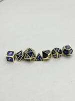 Ensemble de dés polyédriques en métal antique pour D&D RPG avec logo personnalisé