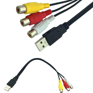สายเคเบิลแปลงสัญญาณภาพและเสียง USB ตัวผู้ เป็น 3RCA <span class=keywords><strong>RGB</strong></span> ตัวเมีย พร้อมอะแดปเตอร์และตัวเชื่อมต่อ - Product Image 5