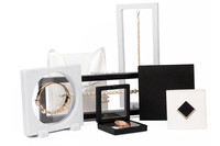 Boîte flottante 3D de présentation de bijoux 9x9cm, 1 pièce, cadre, présentoir, boîte d'ombre avec Base ronde, logo personnalisé