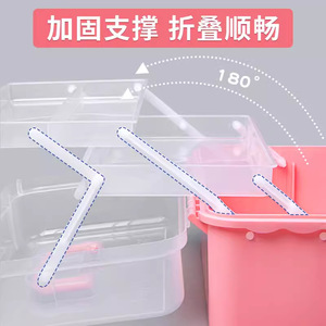 Baolian Art Student Tool <b>Box</b> Rectangle Transparent Multifunctional <b>Storage</b> <b>Box</b> For Painting Brush Calligraphy Stationery - Product Image 5