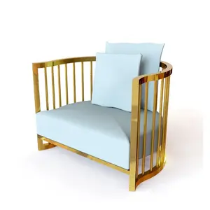 Moderne en acier inoxydable de luxe places canapé unique chaise pour réception de mariage