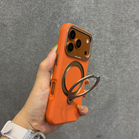 Étui pour téléphone Apple 18, Kudun, support rotatif à 360 degrés pour iPhone 18 Pro Max, coque rigide en tissu, style haut de gamme 17, cadre métallique 15/16, 14