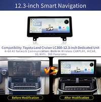 Pantalla Táctil de 12.3 Pulgadas con Marco para Toyota Land Cruiser LC300, 4G+64G, Reproductor de DVD Android de 8 Núcleos, Compatible con CarPlay y GPS