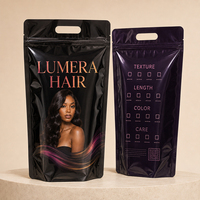 Sacs d'emballage pour extensions de cheveux avec logo personnalisé, poignée et fermeture éclair, pour paquets de cheveux